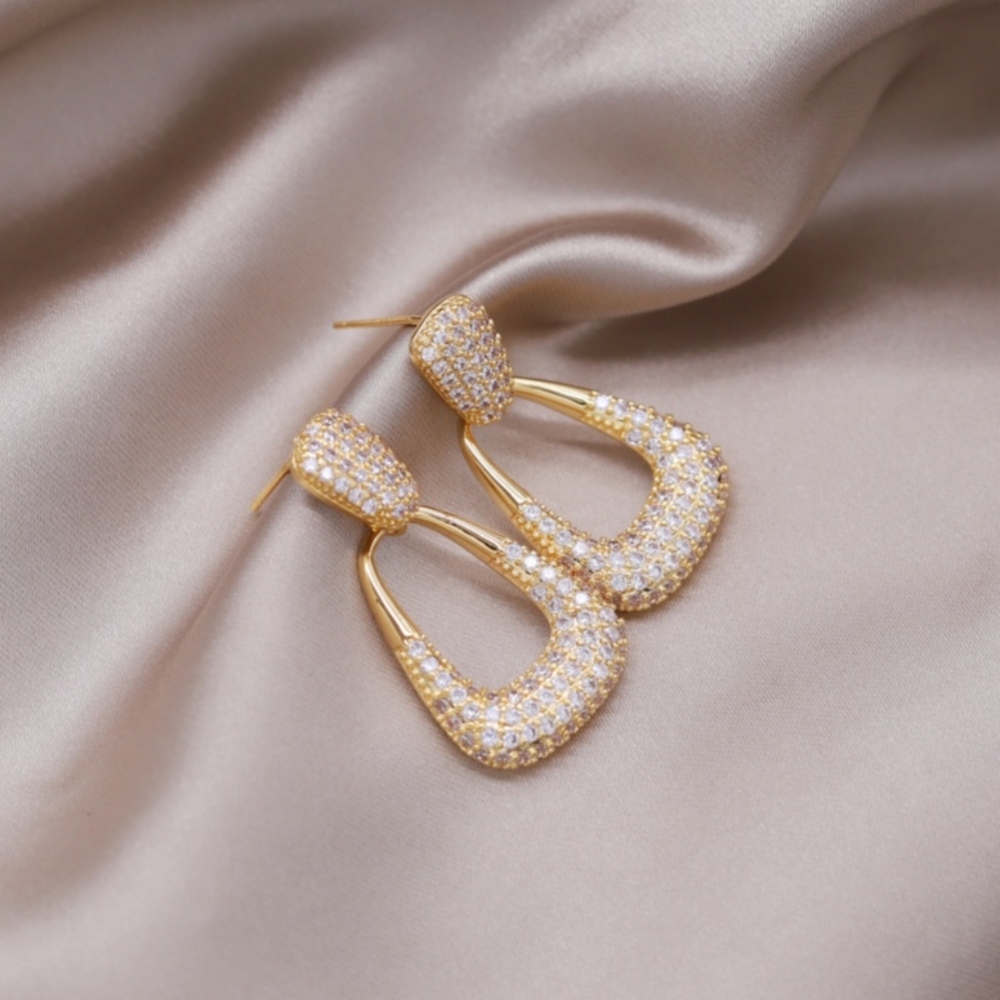 14k gold diamond earrings - Picture 5 of 5